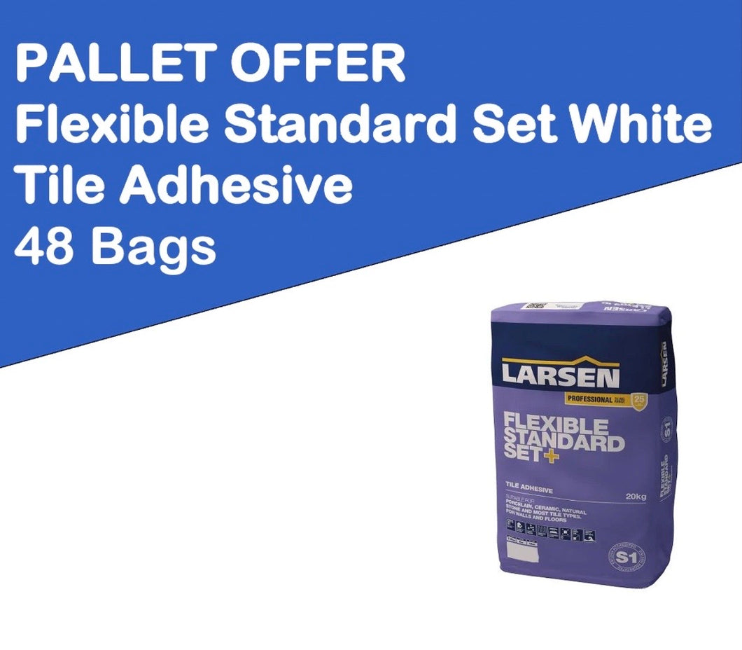 Larsen Slow Set S1 White Adhesive 20kg PALLET DEAL £14.95 per Bag