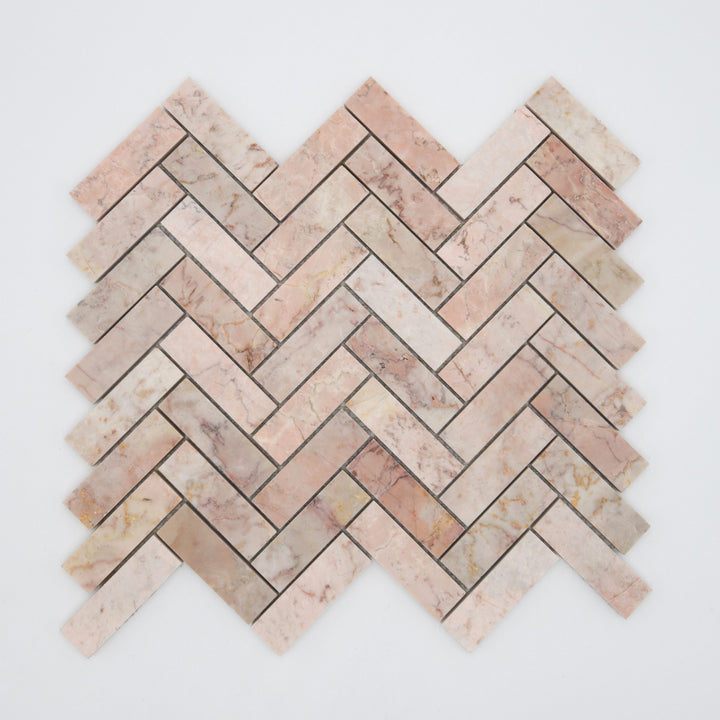 Pink Marble – Herringbone tile image