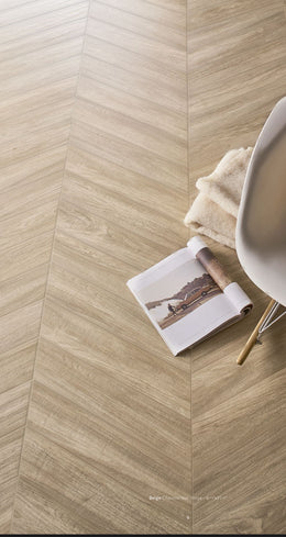 Sleek Wood Beige 11x54cm Chevron