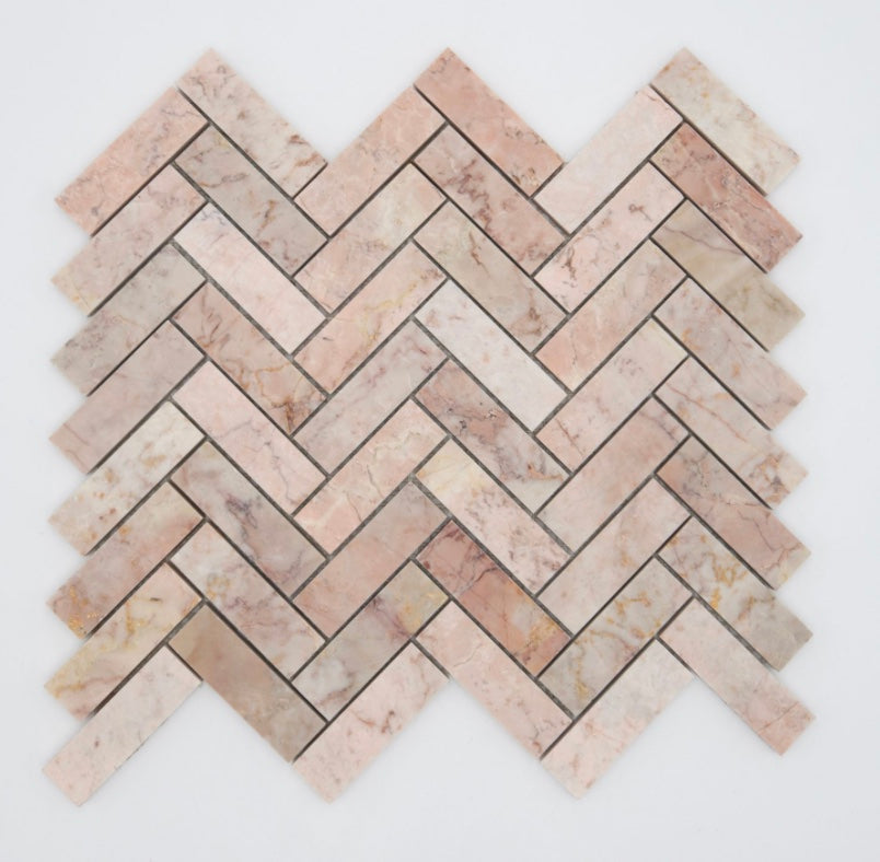 Pink Marble - Herringbone