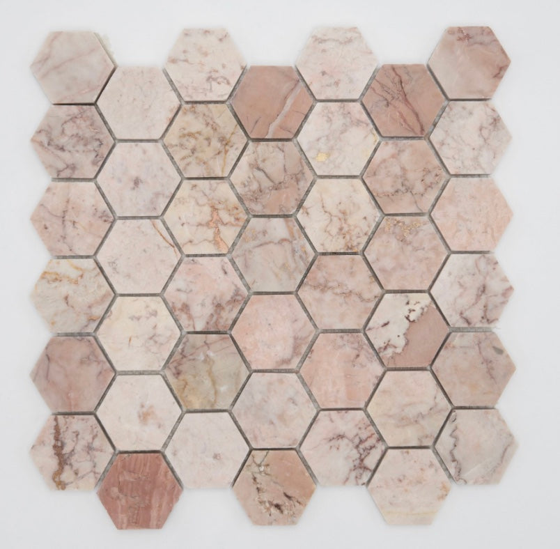 Pink Marble - Hexagon