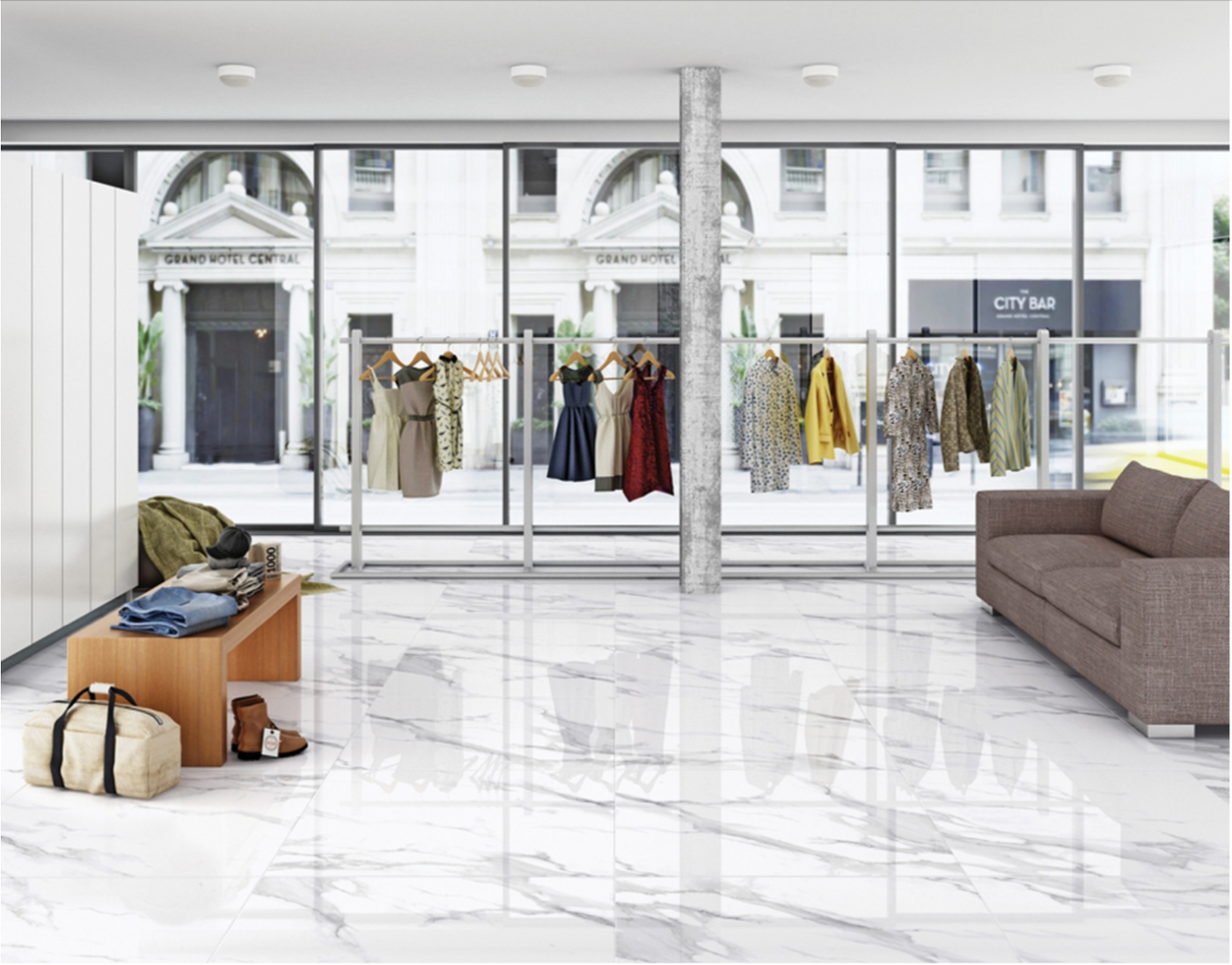 Polished Porcelain Grey Marble 60x60cm