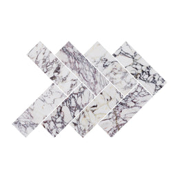 Arabescato Viola Herringbone Marble Tile image 2