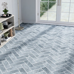 Ash Blue Herringbone Marble Tile tile image