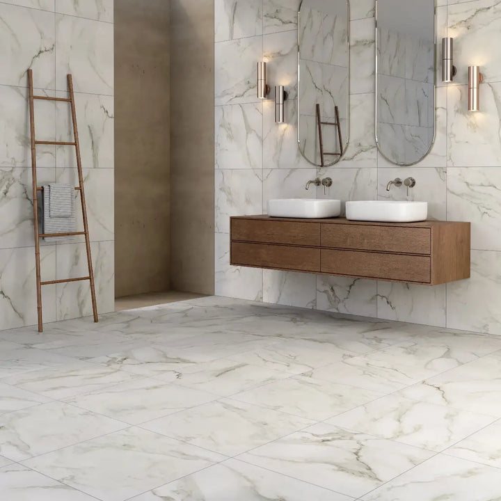 Calacatta Paonazzo Porcelain Tile - Rectified Edge Honed Finish tile image