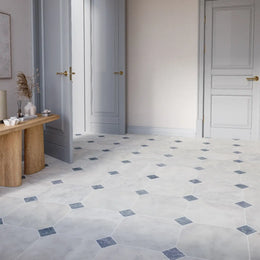 Caria Luna - Ash Blue Octagon Marble Tile tile image