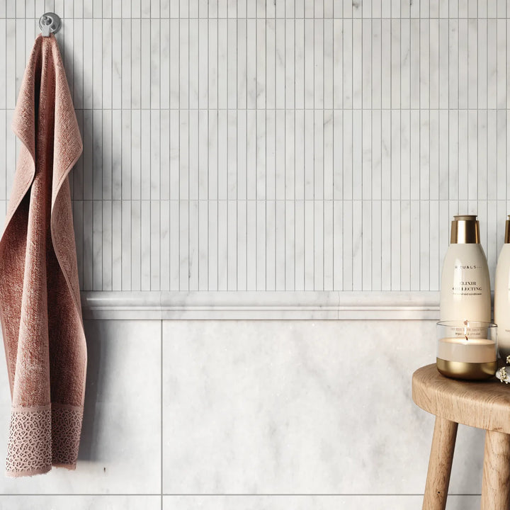 Carrara White Marble Dado Border Tile tile image