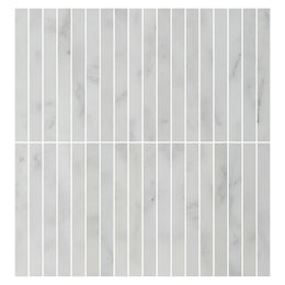Carrara White Marble Kitkat Mosaic Tile image 2