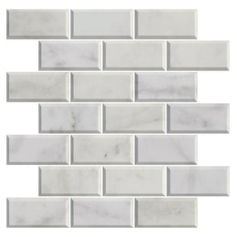 Carrara White Marble Metro Mosaic Tile image 2