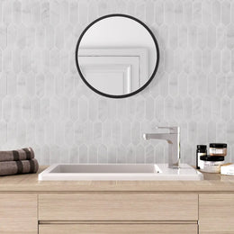 Carrara White Marble Picket Mosaic Tile tile image