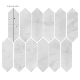 Carrara White Marble Picket Mosaic Tile image 2