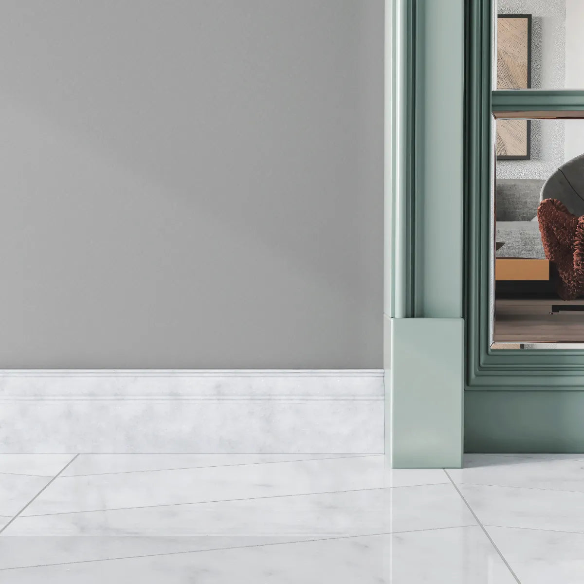 Carrara White Marble Skirting Tile - Polished tile image