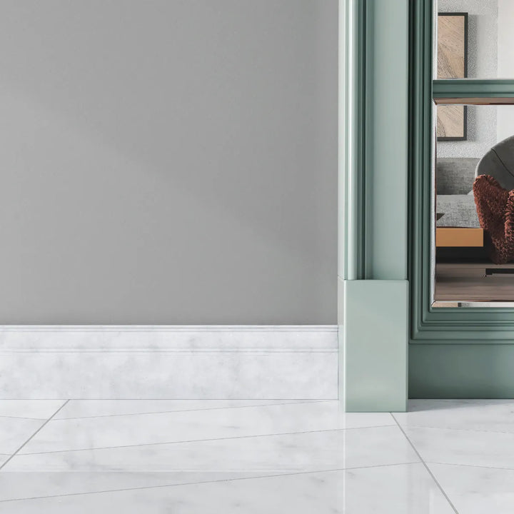 Carrara White Marble Skirting Tile - Polished tile image