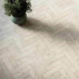 Crema Marfil Herringbone Marble Tile tile image
