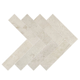 Crema Marfil Herringbone Marble Tile image 2