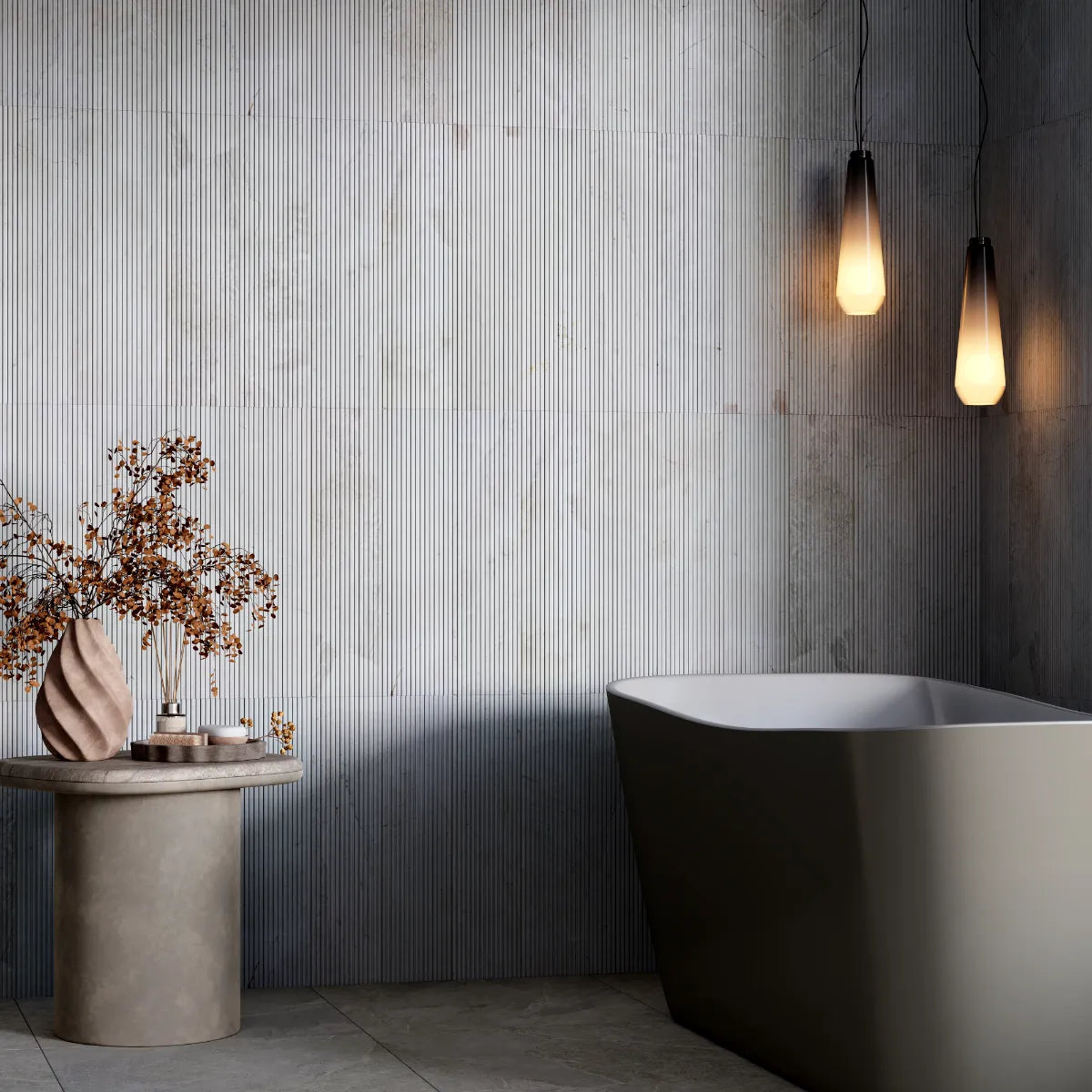 Crema Marfil Marble Tile - Fluted tile image