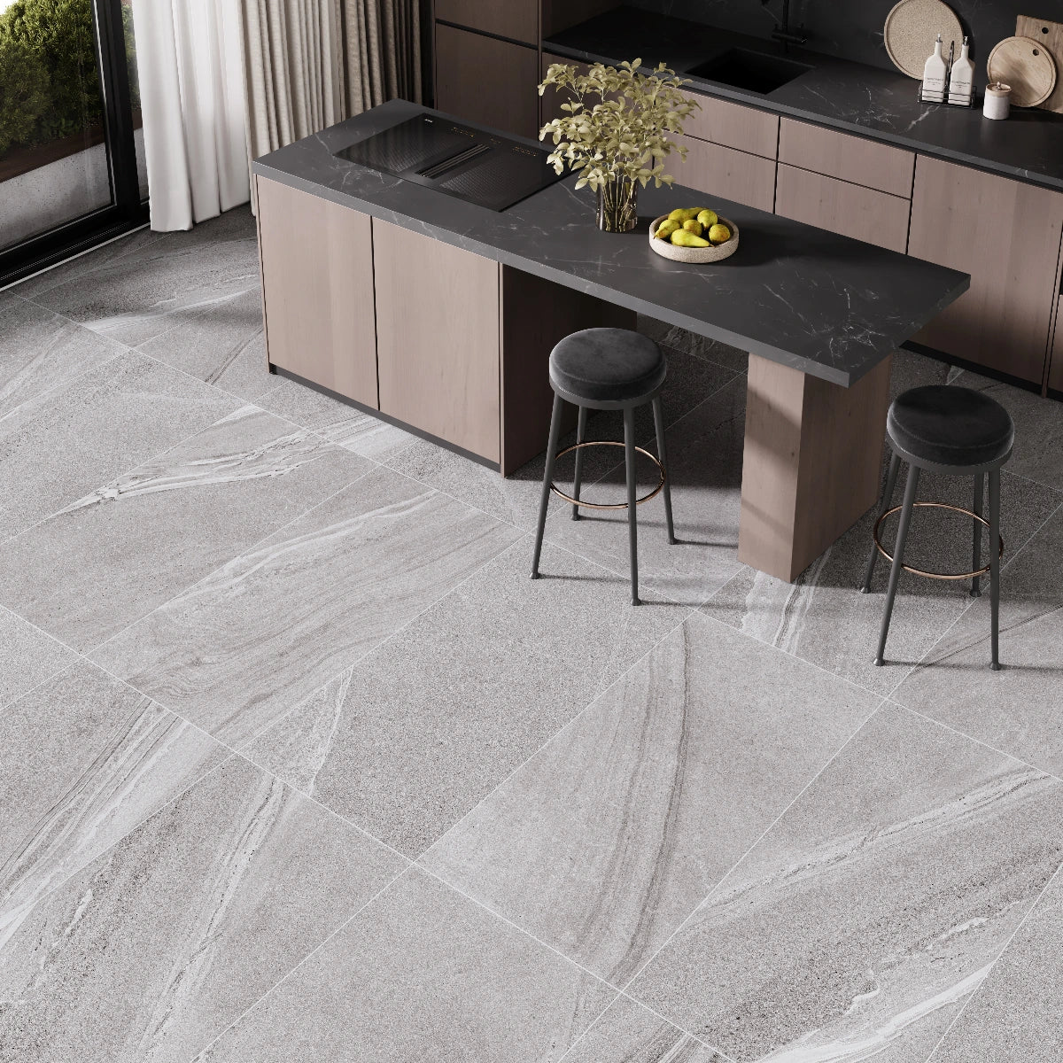 Cutstone Grey Porcelain Tile tile image