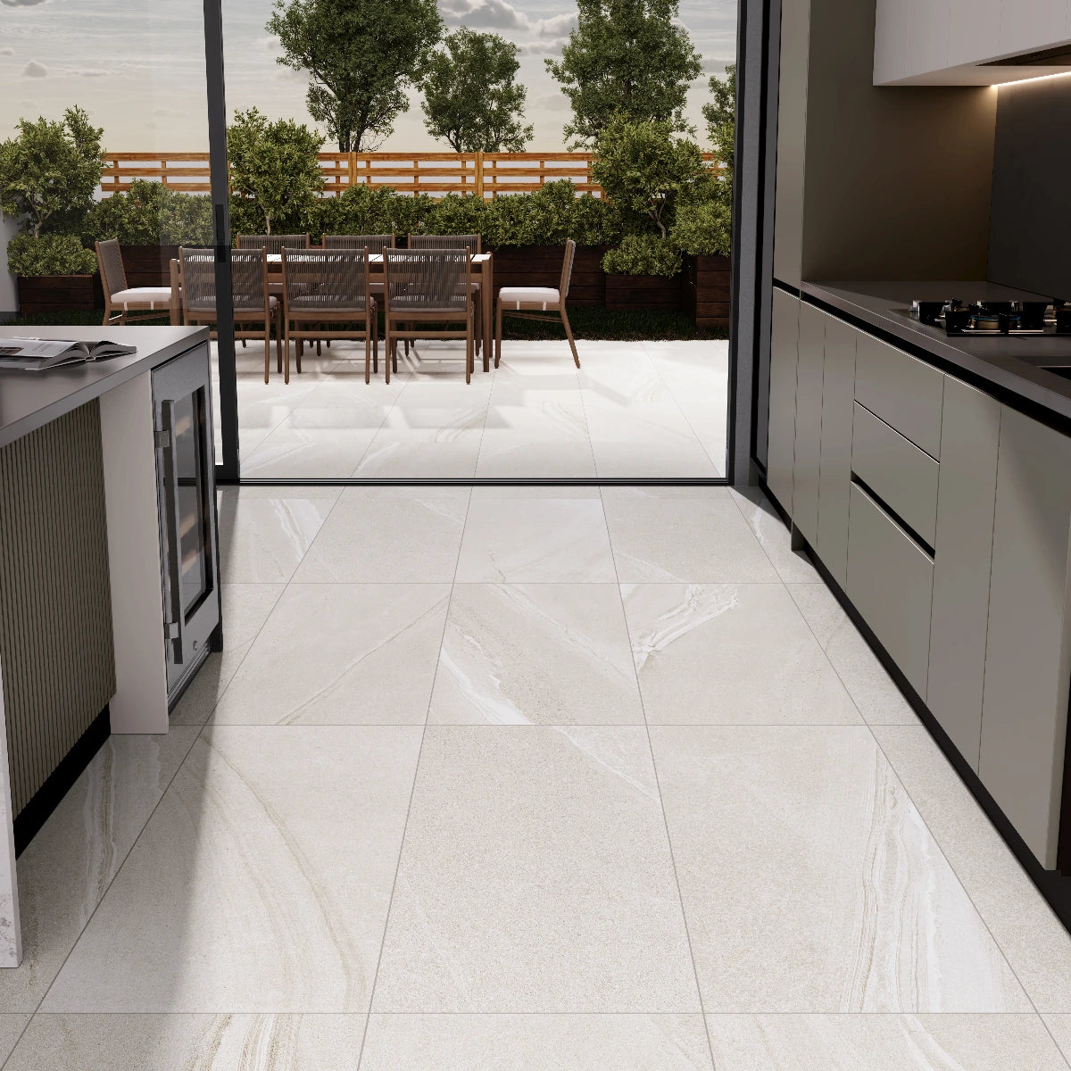 Cutstone White Porcelain Tile tile image
