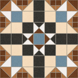 Dorset Marron Victorian Patterned Floor Tile