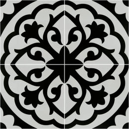 Form Monochrome Lotus Patterned Porcelain Tile image 2