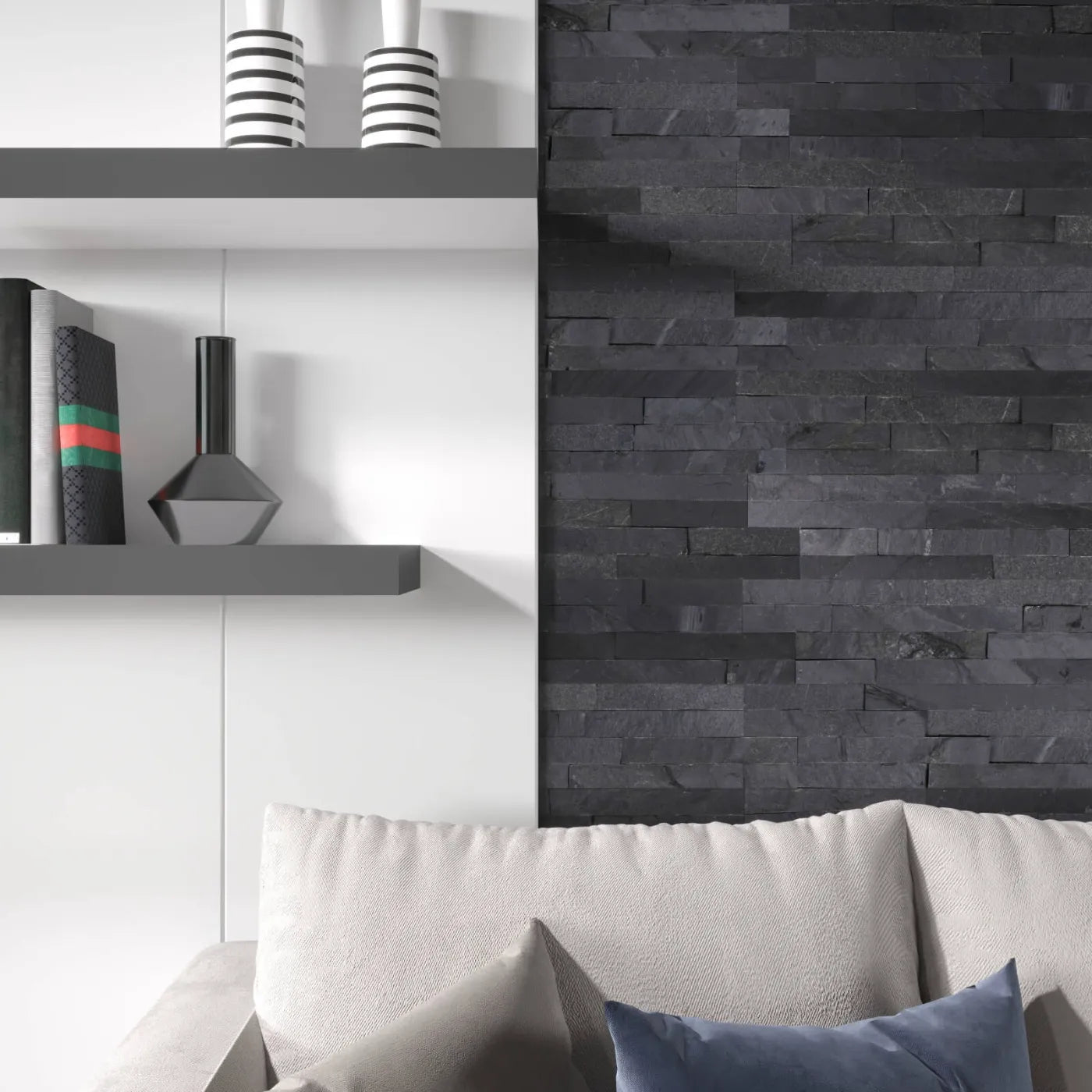 Imperial Black Riven Slate Tile tile image