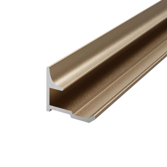 Wall Panel Inner Corner Trim Brushed Brass Aluminium 2400x19x6mm