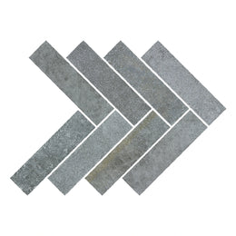 Irvine Grey Herringbone Limestone Tile image 2