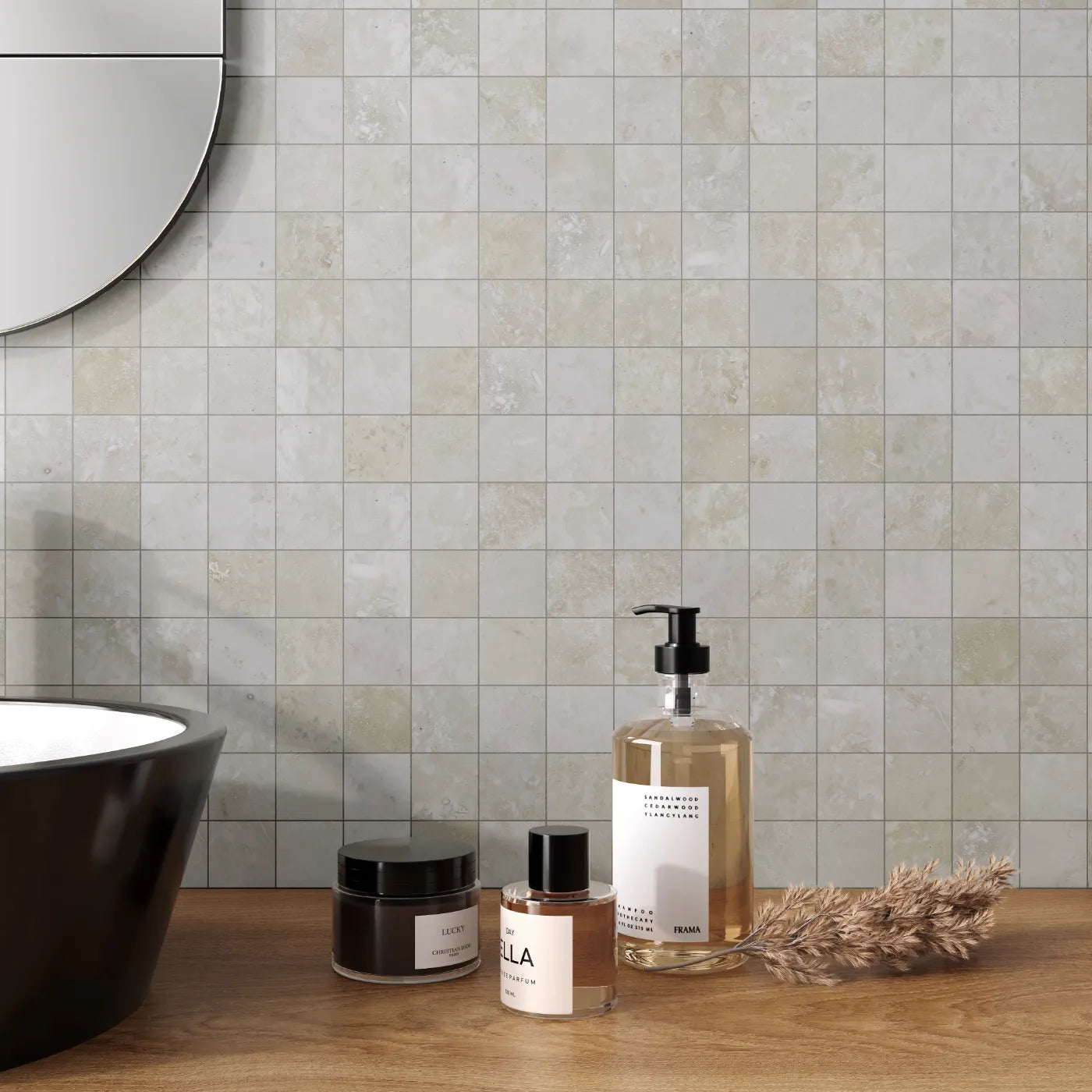 Lydia Classico Travertine Mosaic Tile - Honed Filled tile image