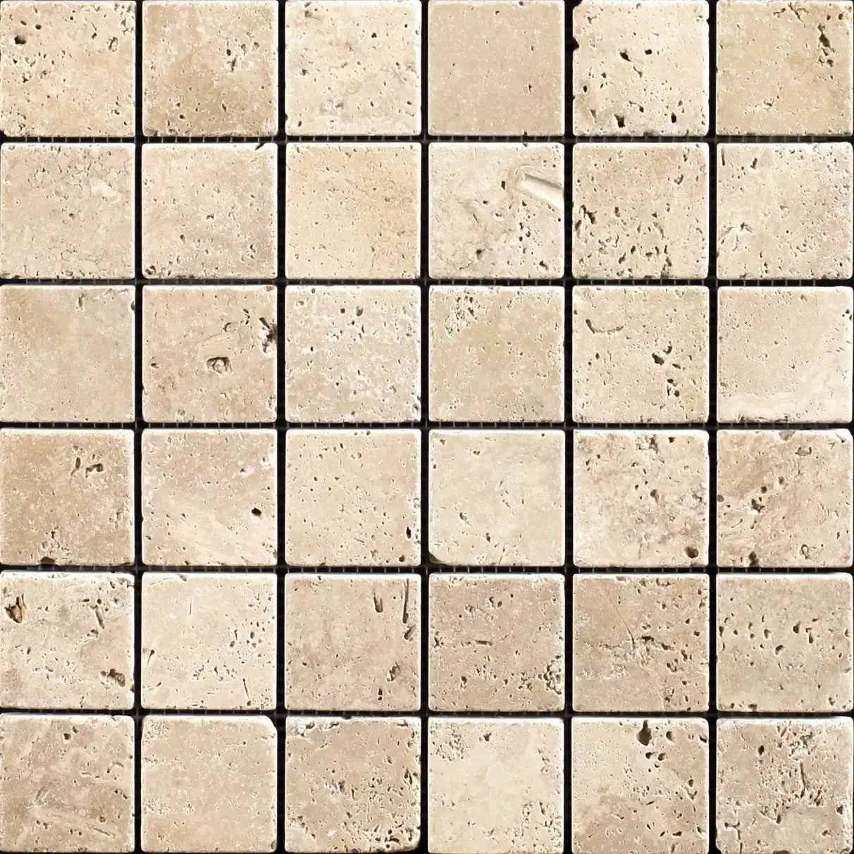 Lydia Classico Travertine Mosaic Tile - Unfilled Tumbled Edge tile image