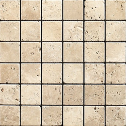 Lydia Classico Travertine Mosaic Tile - Unfilled Tumbled Edge tile image