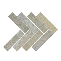 Mystique Yellow Herringbone Limestone Tile image 2