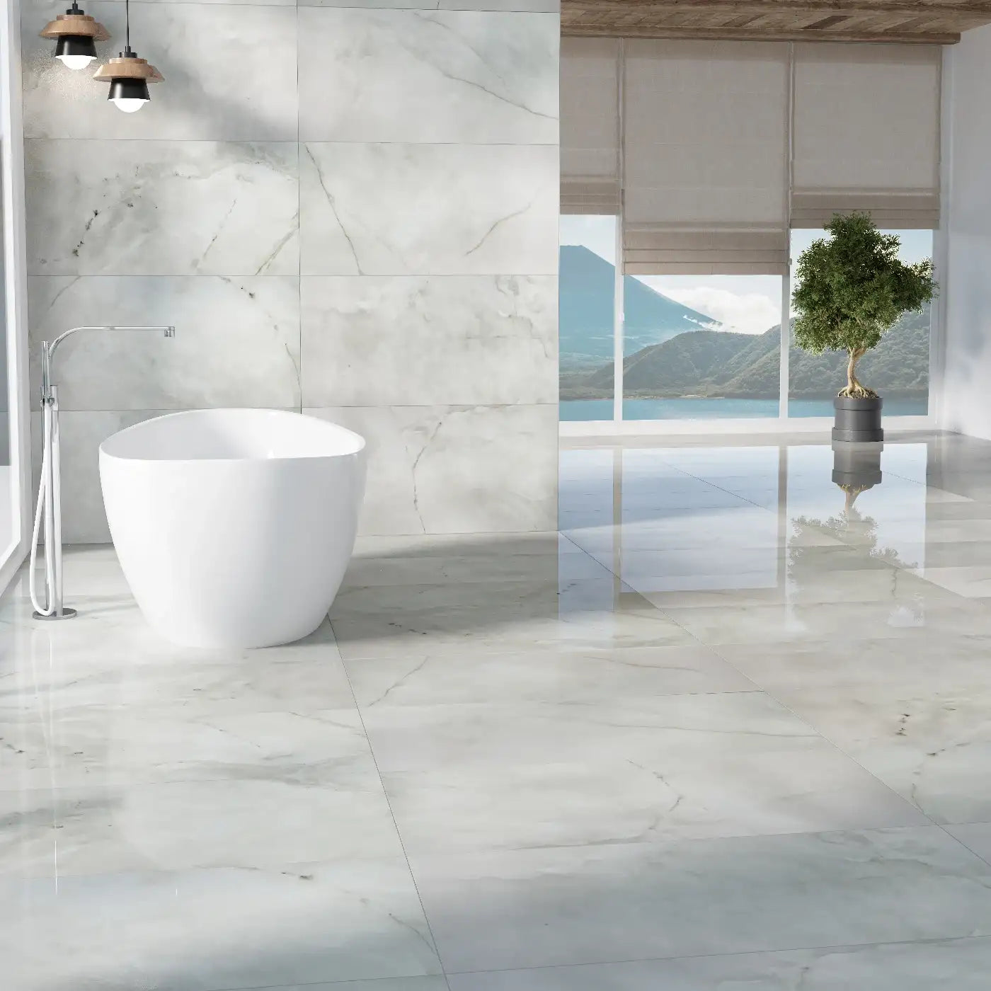 Onyx Nuvolato Porcelain Tile - Rectified Edge Polished Finish tile image