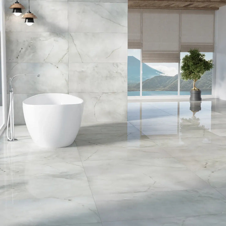 Onyx Nuvolato Porcelain Tile - Rectified Edge Polished Finish tile image