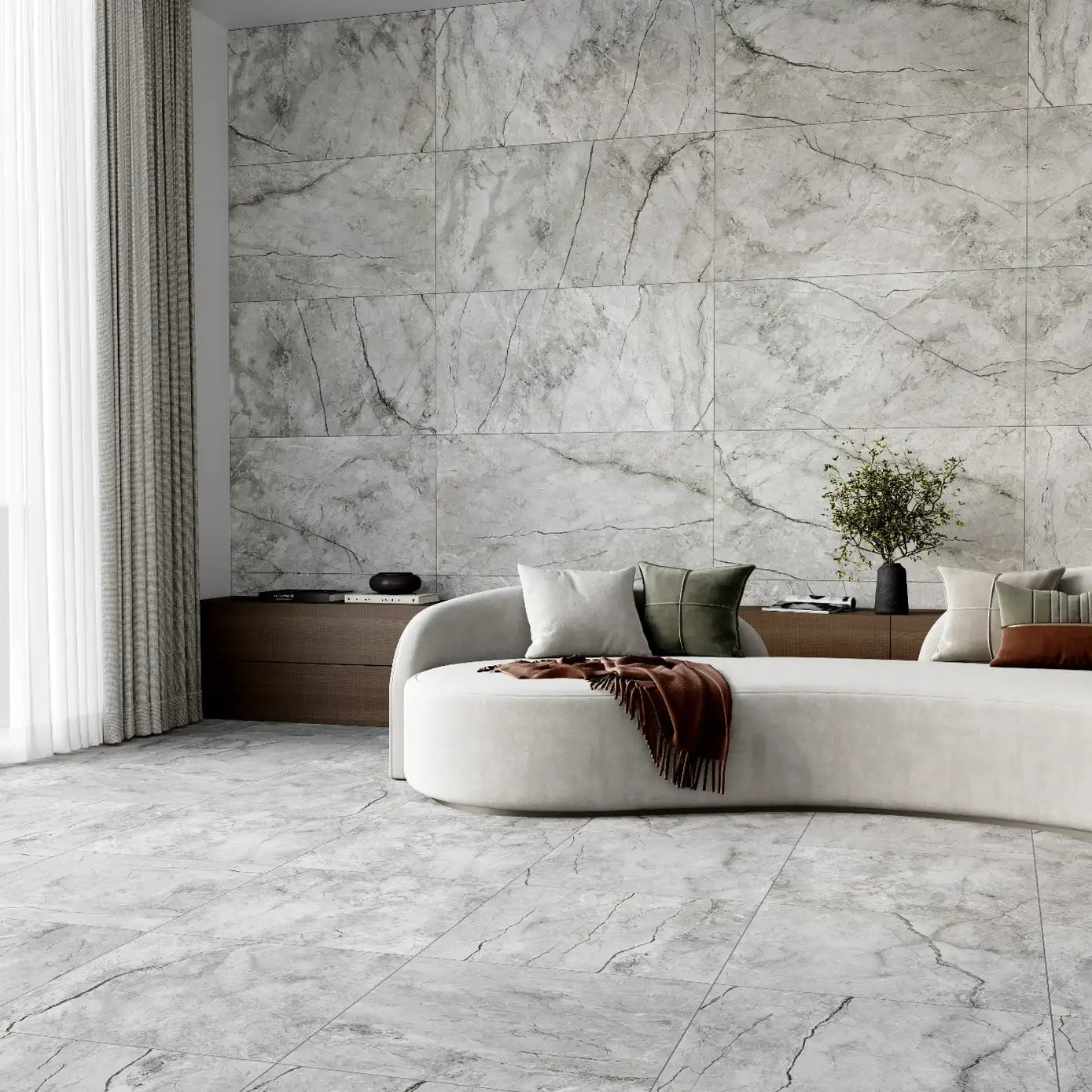 Paradiso Argento Porcelain Tile - Rectified Edge Matt Finish tile image