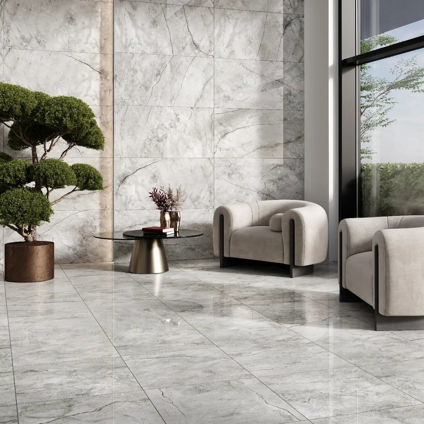 Paradiso Argento Porcelain Tile - Rectified Edge Polished Finish tile image