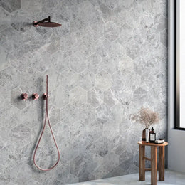 Silver Moon Hexagon Marble Tile tile image