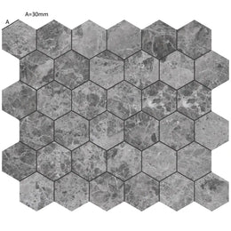 Silver Moon Hexagon Mosaic Tile image 2