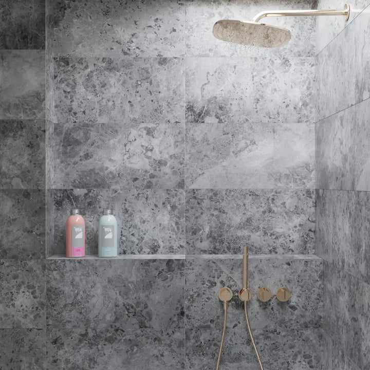 Silver Moon Marble Tile - Honed tile image