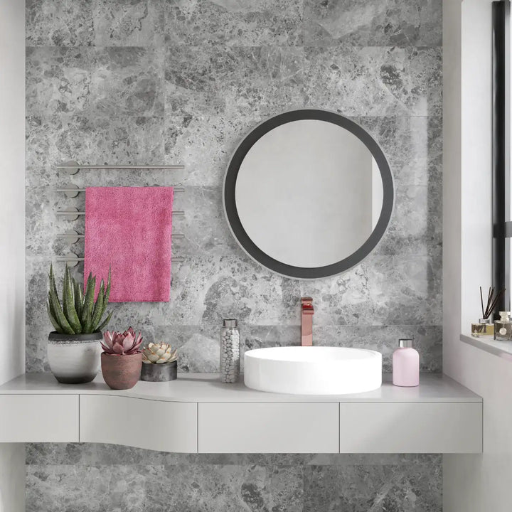 Silver Moon Marble Tile - Polished tile image