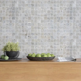 Silver Travertine Mosaic Tile tile image