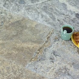 Silver Travertine Tile - Honed Filled image 2