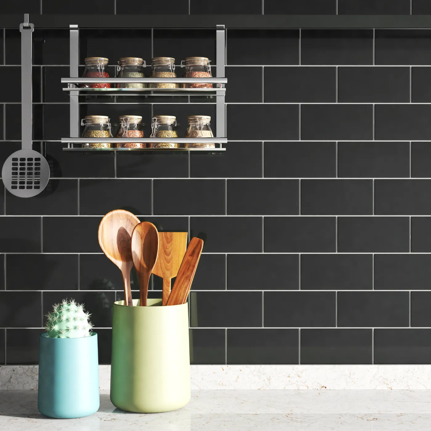 Soho Retro Black Flat Ceramic Tile tile image