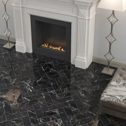 St Laurent Herringbone Marble tile image