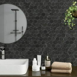 St Laurent Hexagon Marble Mosaic Tile - Polished image 3