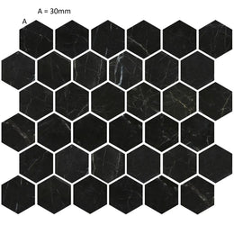 St Laurent Hexagon Marble Mosaic Tile - Honed image 2
