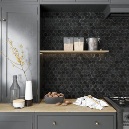 St Laurent Hexagon Marble Mosaic Tile - Honed image 4