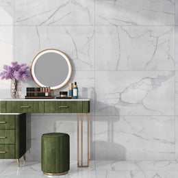 Statuario Nuovo Porcelain Tile - Rectified Edge Honed Finish image 4