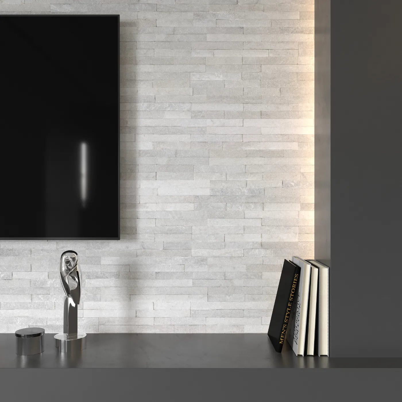White Quartzite Slate Riven Tile tile image