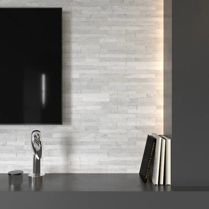 White Quartzite Slate Riven Tile tile image