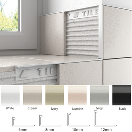 Plastic Square Edge Trim - 2.4 M Length - Various Depths & Colours